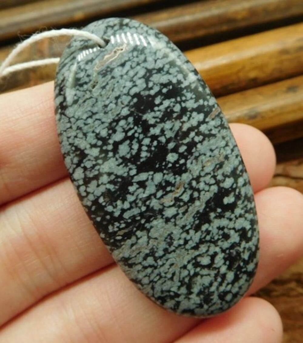Snowflake Obsidian Pendant Bead